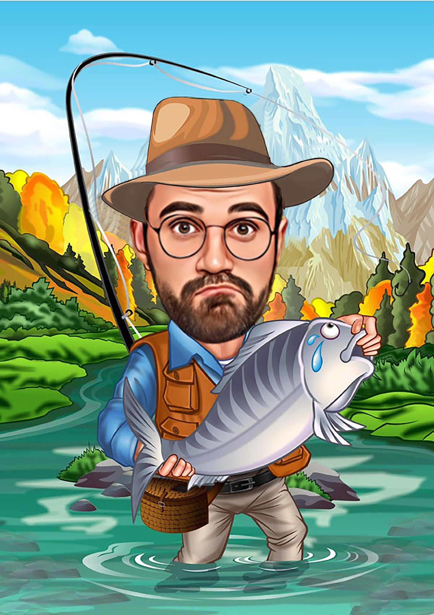 Fishing Caricature