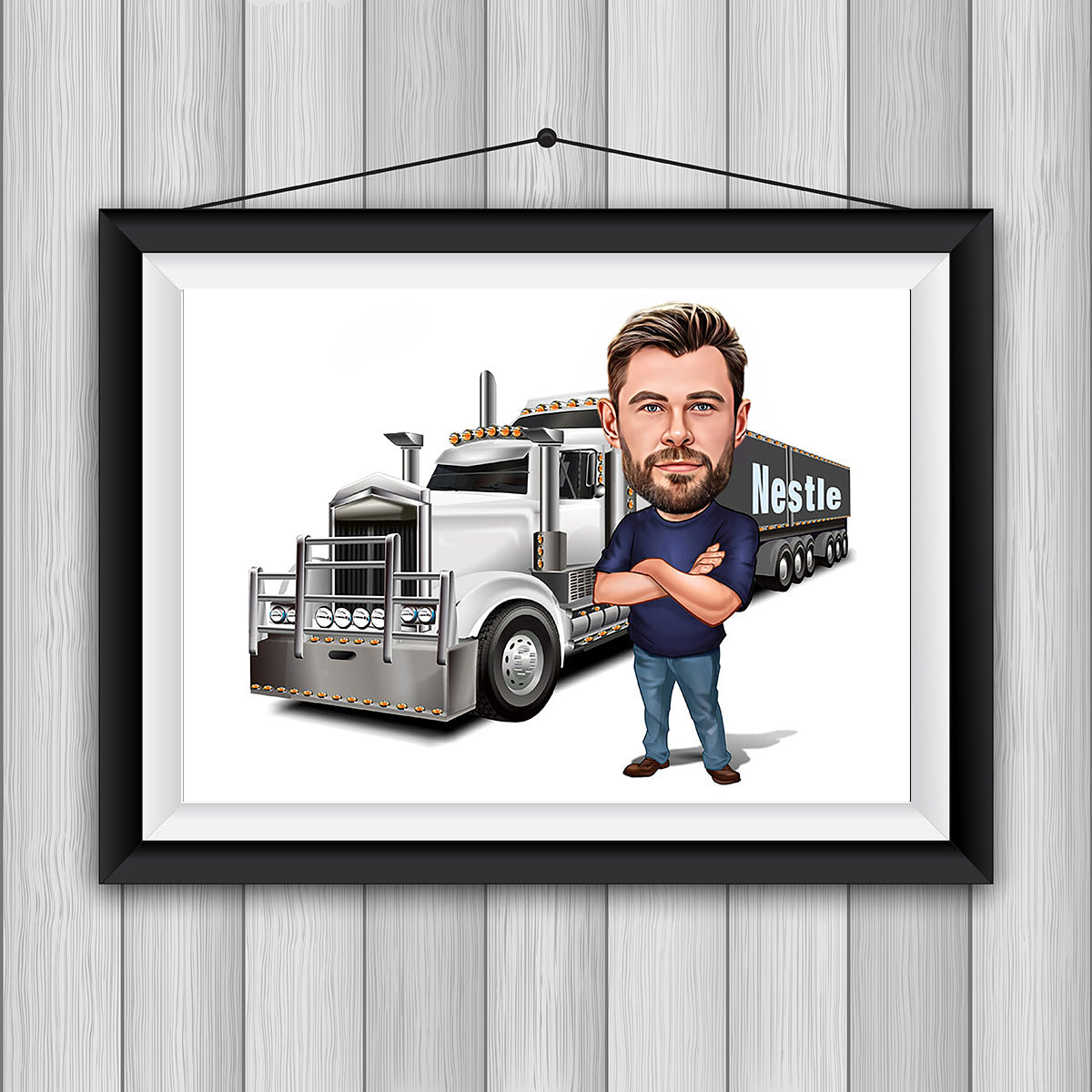 Personalized Truck Driver Caricature,Truck Driver Gift,Truck Driver, Custom Trucker Gift,Trucker Cartoon, Fun Truck Driver, Digital Download