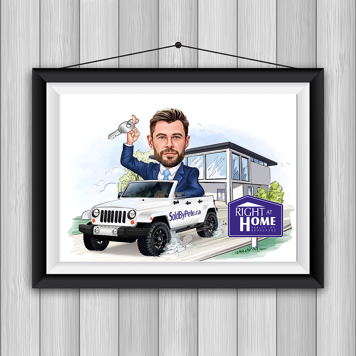 Custom Realtor Cartoon Portrait, Super Realtor Caricature, Gift for Male Realtor, Funny Realtor Caricature from Photo