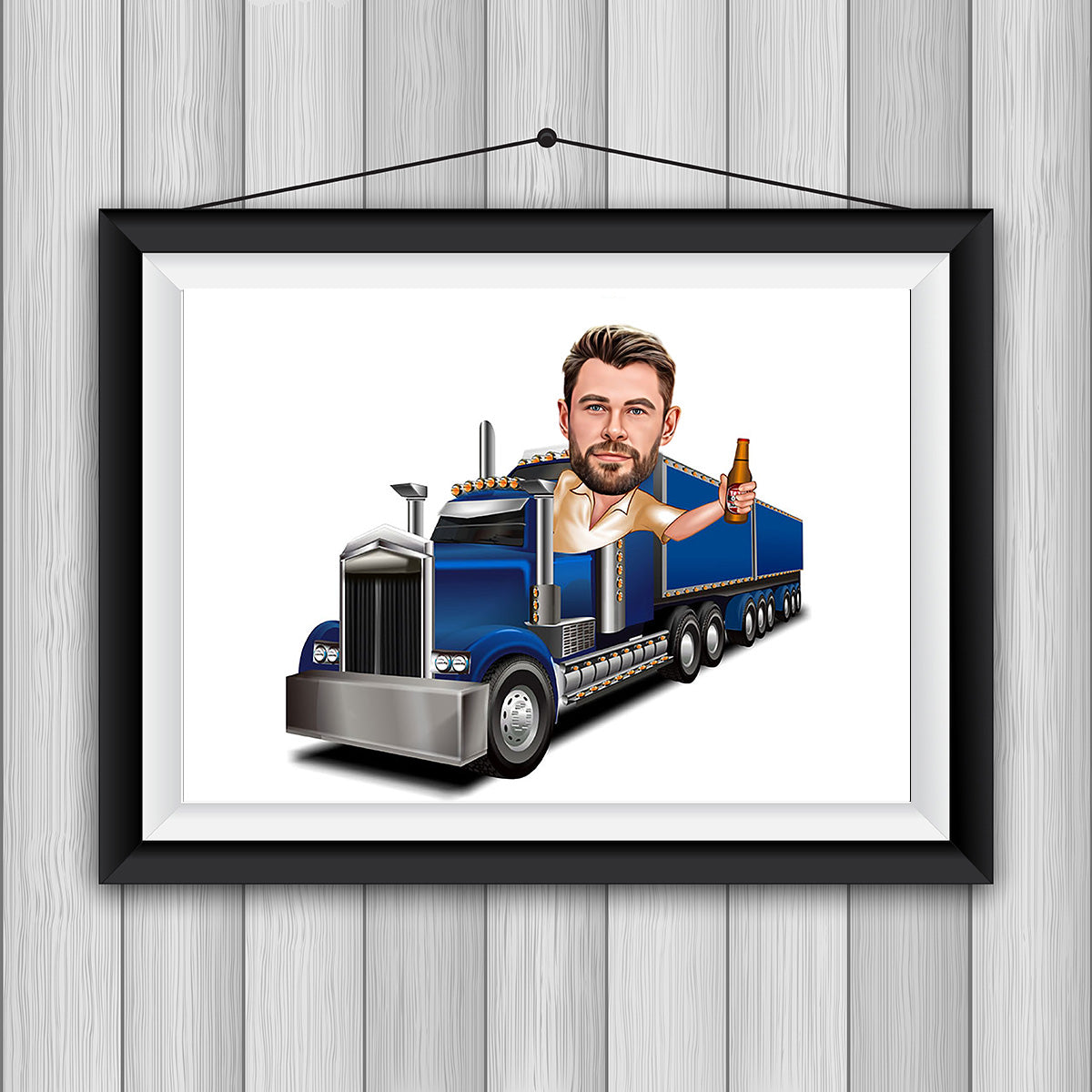 Truck Driver Gift, Personalized Truck Driver Caricature, Custom Caricature from Photo, Custom Trucker Cartoon, Trucker Cartoon Portrait