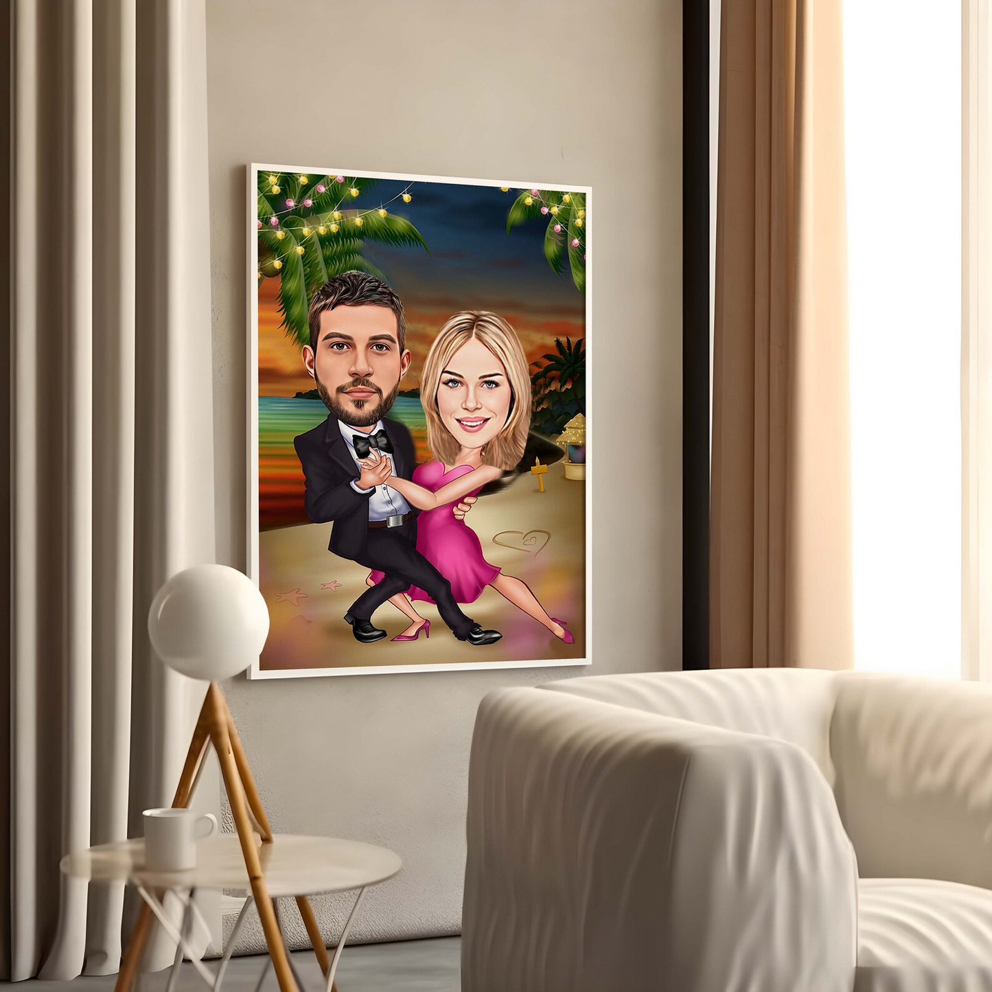 Custom Dancing Couple Cartoon Portrait, Dancing Couple Portrait, Gift for Dancing Couple, Dancing Couple Caricature Draw, Dance Lover Couple