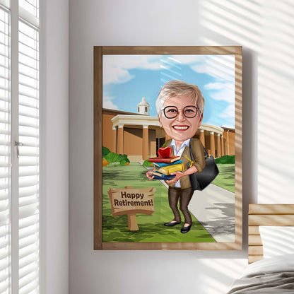 Custom Caricature, Custom Cartoon, Retirement Gift, Retirement Cartoon, Retirement Gift Idea, Retirement Present, Happy Retirement, Retirement Gifts, Retirement Portrait, Fun Retirement Gift, Gift for Retirement, Birthday Gift, Gift For her