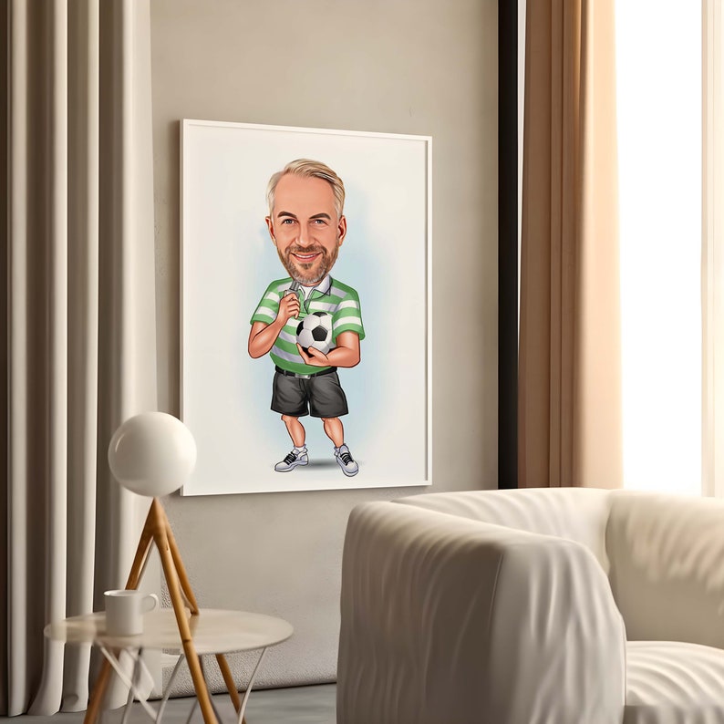 Personalized Football Coach Caricature Figurine Gift, Coach Photo Gifts, Personalized Coach Present, Football Coach Gift, Soccer Coach Gifts