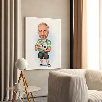 Personalized Football Coach Caricature Figurine Gift, Coach Photo Gifts, Personalized Coach Present, Football Coach Gift, Soccer Coach Gifts