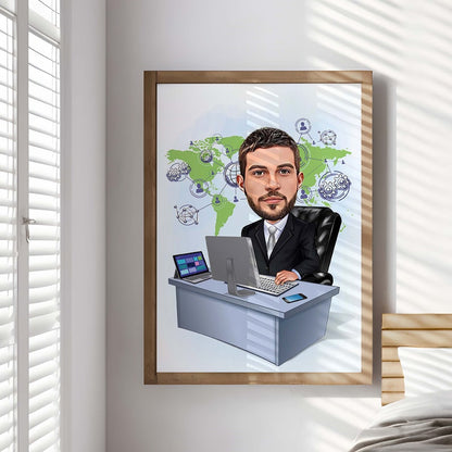 Boss Caricature from Photo, Boss Gift for Men, Boss Cartoon, Funny Boss Caricature, Boss Caricature, Gift for Boss, Boss Digital Gift