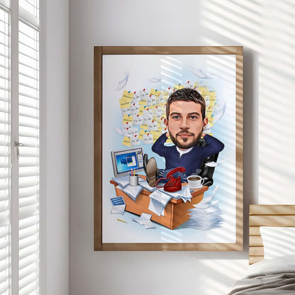 Custom Boss Caricature from Photo, Funny Boss Cartoon, Boss Gift for Men, Digital Gift