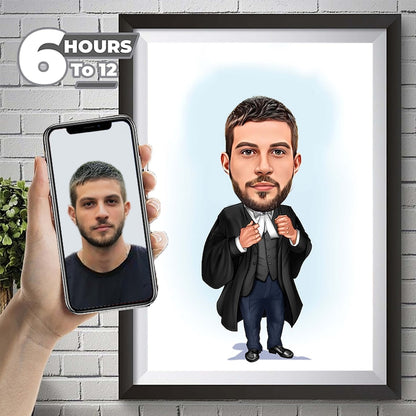 Custom Judge Caricature Portrait - From Your Photos, a Unique Gift for Judges, Hand-Drawn Cartoon Style, Digital Download