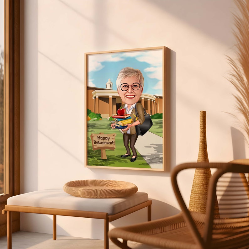Custom Caricature, Custom Cartoon, Retirement Gift, Retirement Cartoon, Retirement Gift Idea, Retirement Present, Happy Retirement, Retirement Gifts, Retirement Portrait, Fun Retirement Gift, Gift for Retirement, Birthday Gift, Gift For her