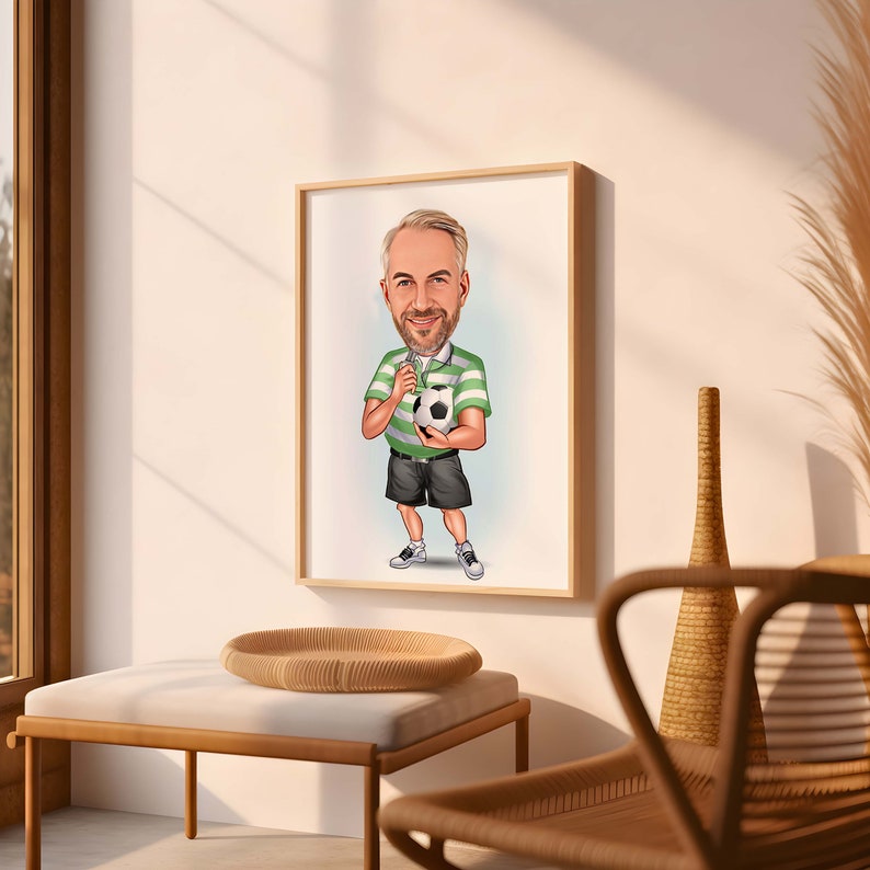 Personalized Football Coach Caricature Figurine Gift, Coach Photo Gifts, Personalized Coach Present, Football Coach Gift, Soccer Coach Gifts