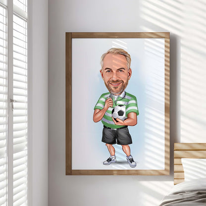 Personalized Football Coach Caricature Figurine Gift, Coach Photo Gifts, Personalized Coach Present, Football Coach Gift, Soccer Coach Gifts