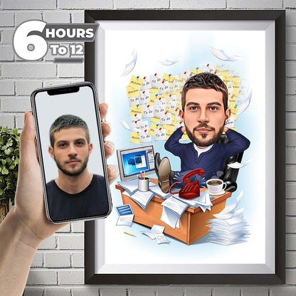 Custom Boss Caricature from Photo, Funny Boss Cartoon, Boss Gift for Men, Digital Gift