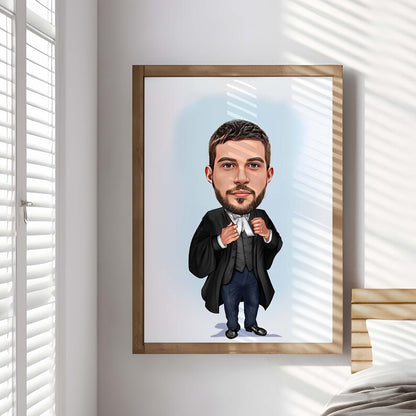 Custom Judge Caricature Portrait - From Your Photos, a Unique Gift for Judges, Hand-Drawn Cartoon Style, Digital Download