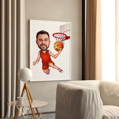 Personalized Basketball Player Caricature, Basketball Caricature, Basketball Present for Basketball Player, Basketball Caricature, Cartoon from Photo