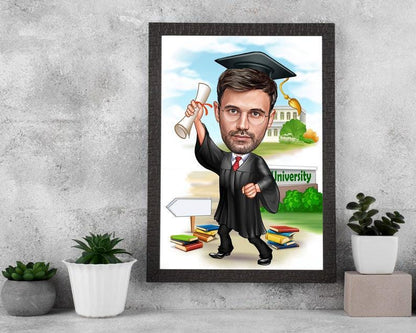 Graduation Caricature from Photo, Graduation Caricature, Digital Portrait, Graduation Gift, Graduate Drawing Art, Graduate Gift