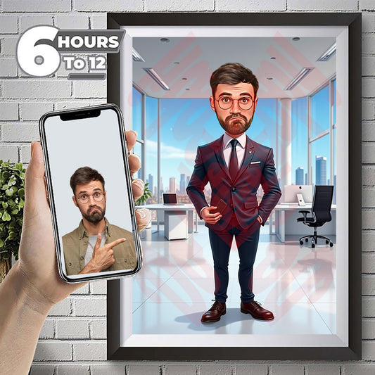 Custom Boss Caricature from Photo, Boss Gift for Men, Boss Cartoon, Funny Boss Caricature, Boss Caricature, Gift for Boss, Boss Digital Gift