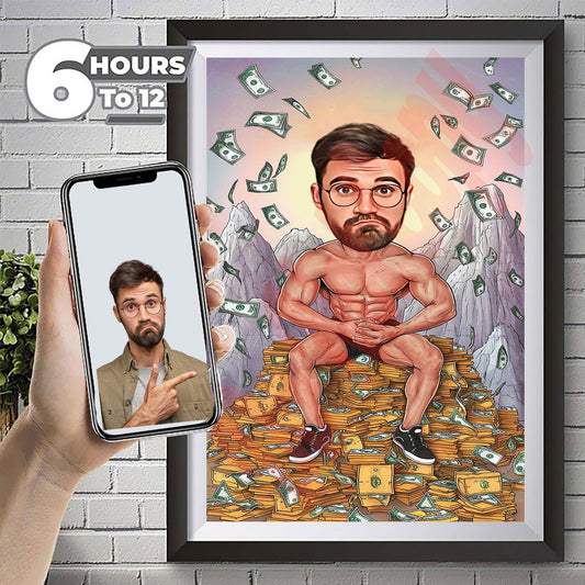 Personalized Fitness Cartoon Portrait, Custom Weightlifter Caricature Drawing from Photo, Funny Fitness Caricature, Gift for Weightlifter