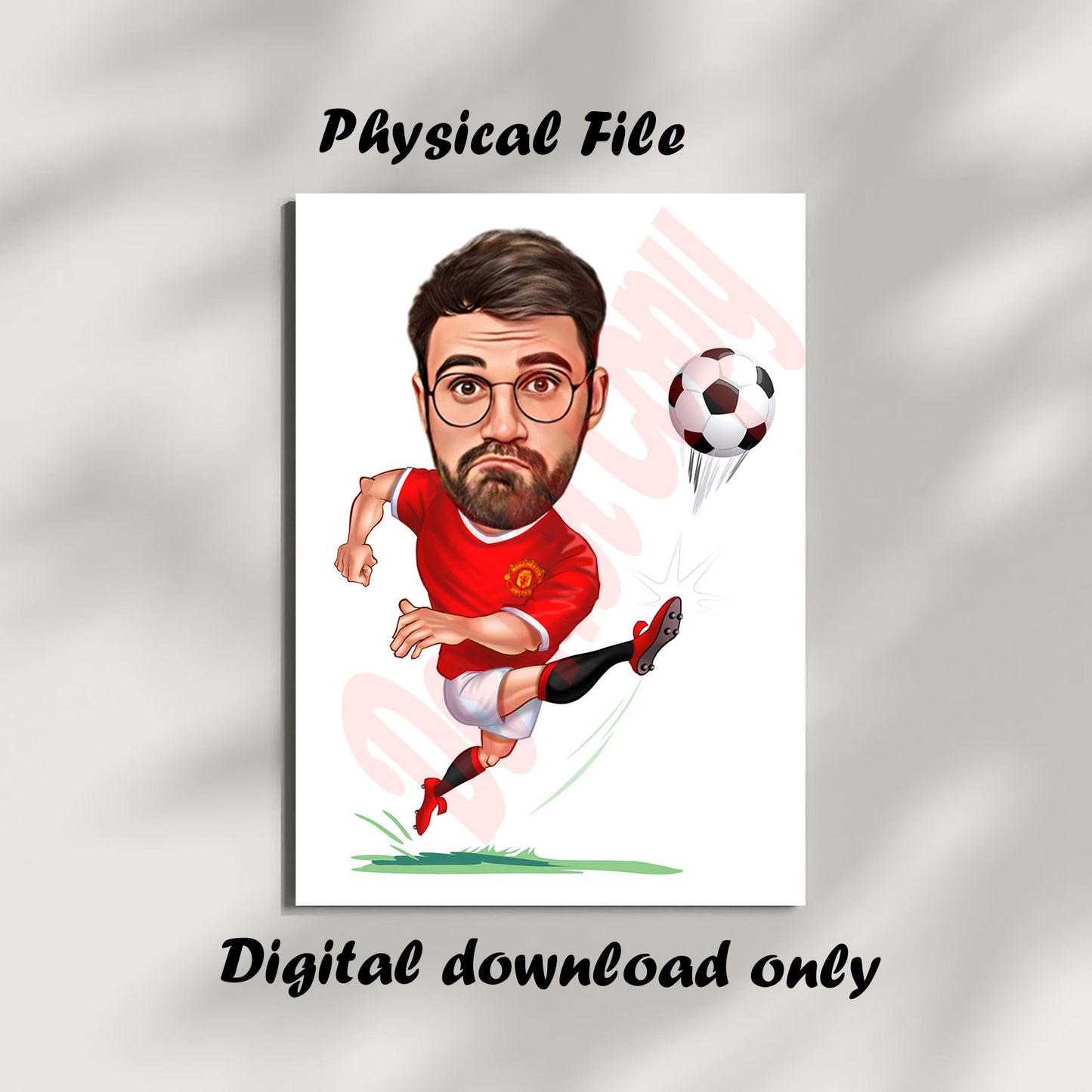 Soccer Player Gift, Football Player Caricature from Photo, Funny Football Player Cartoon Drawing, Soccer Player Digital Portrait for Men