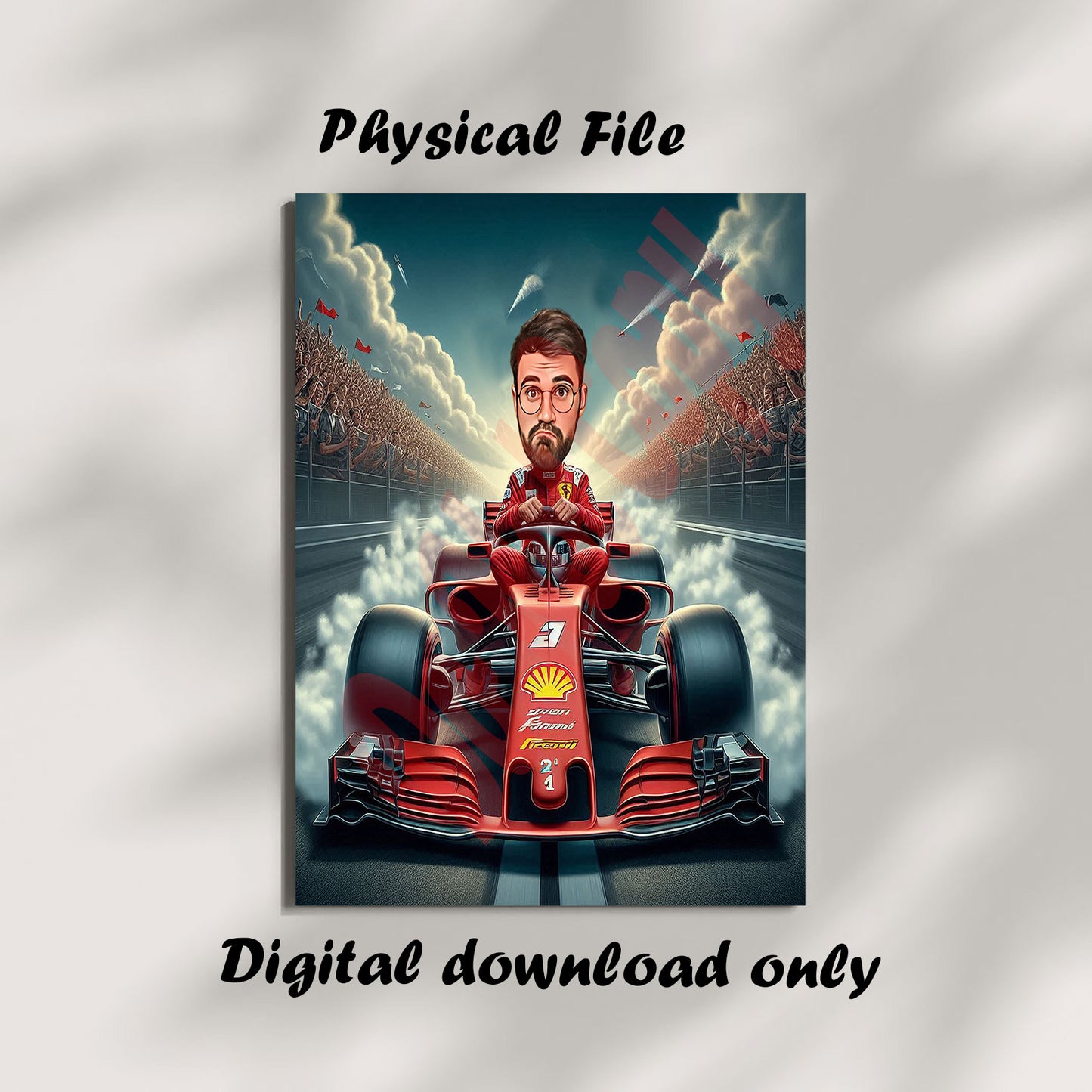 Custom Male Formula 1 Cartoon Portrait, F1 fan gift, formula 1 Gift, formula 1 Cartoon, Custom Caricature from Photo, max verstappen